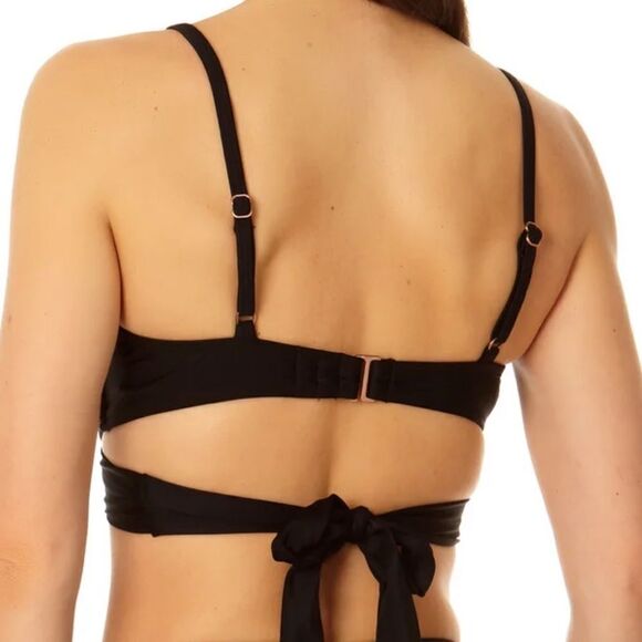 Copper Control Women's Cross Front Bra Swim Top Black M NWT IN PACKAGING‎ - Picture 2 of 4